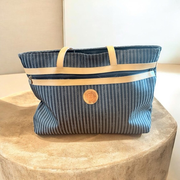 Fendi Handbags - Vintage Fendi Pequin Stripe Tote Bag